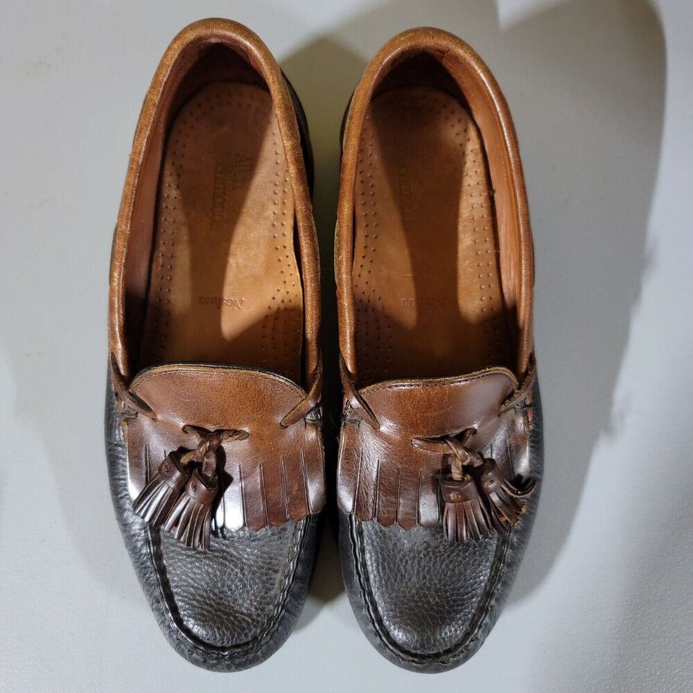 Allen Edmonds Nashua Loafers Dress Shoes Brown/Black Kilt Tassels Mens Size 9D